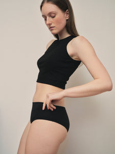 VIMERA Organic Pima Cotton Underwear - The High Brief in Noir